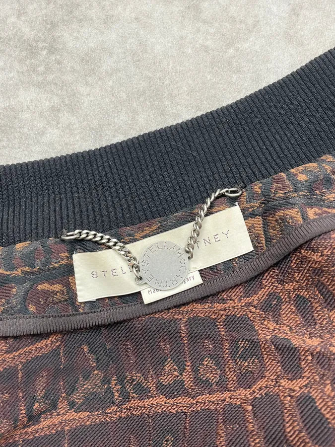 AW2013 Stella McCartney Brown Crocodile Effect Bomber Jacket OIOXcZi 11