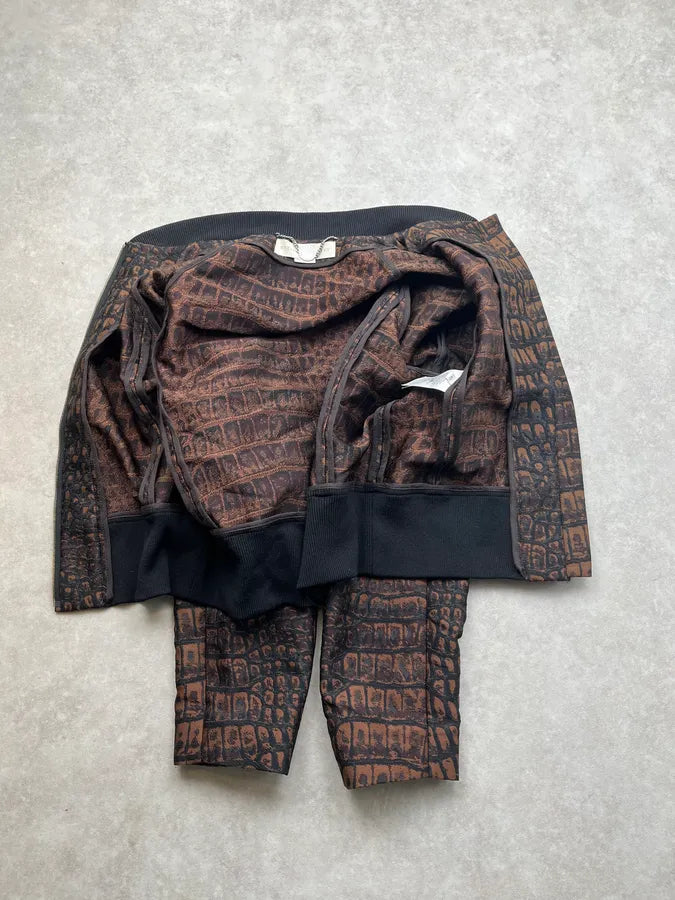 AW2013 Stella McCartney Brown Crocodile Effect Bomber Jacket OIOXcZi 7