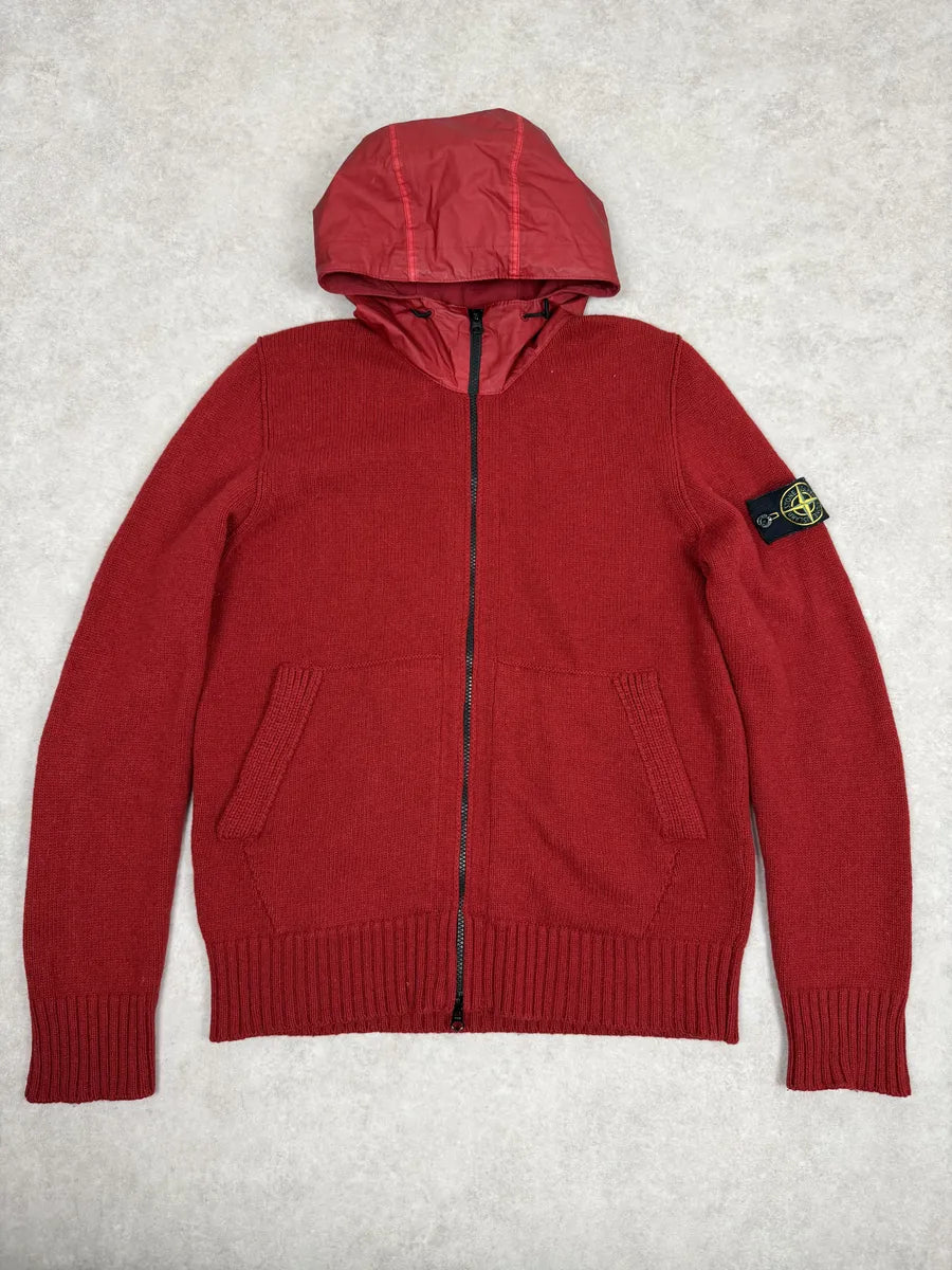 AW2013 Stone Island Red Wool Tactical Hooded Zip-up Jacket UixzEpp 0