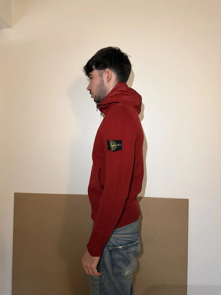 AW2013 Stone Island Red Wool Tactical Hooded Zip-up Jacket UixzEpp 3