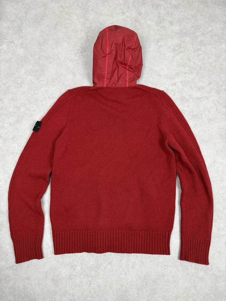 AW2013 Stone Island Red Wool Tactical Hooded Zip-up Jacket UixzEpp 4