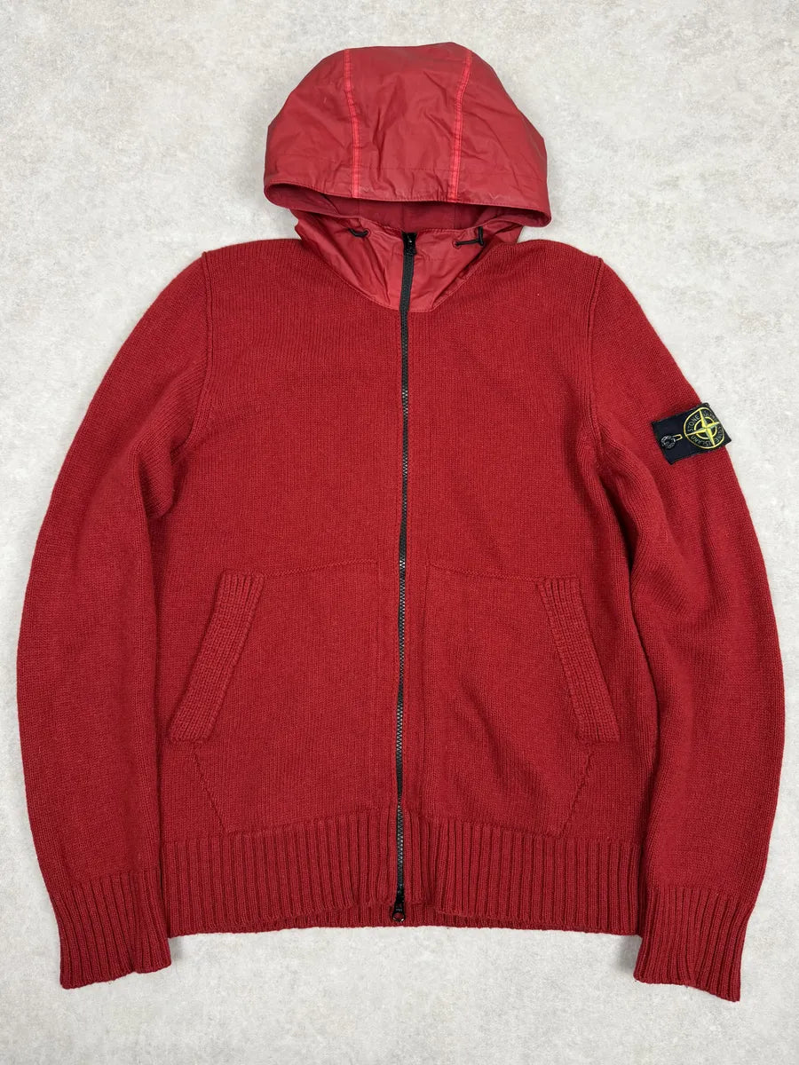 AW2013 Stone Island Red Wool Tactical Hooded Zip-up Jacket UixzEpp 5