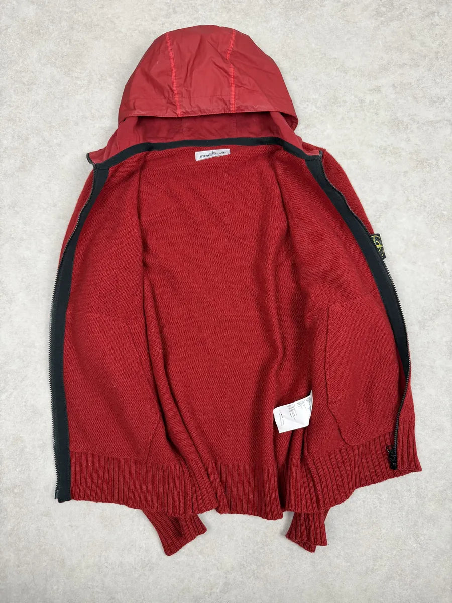AW2013 Stone Island Red Wool Tactical Hooded Zip-up Jacket UixzEpp 6