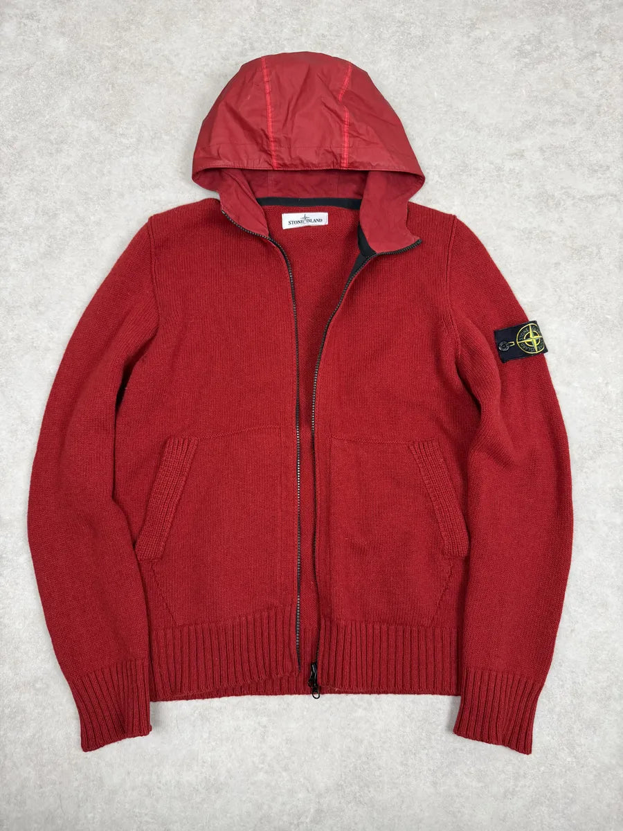 AW2013 Stone Island Red Wool Tactical Hooded Zip-up Jacket UixzEpp 7