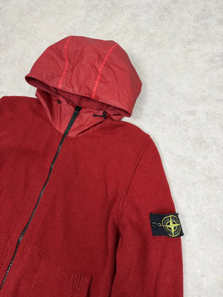 AW2013 Stone Island Red Wool Tactical Hooded Zip-up Jacket UixzEpp 8