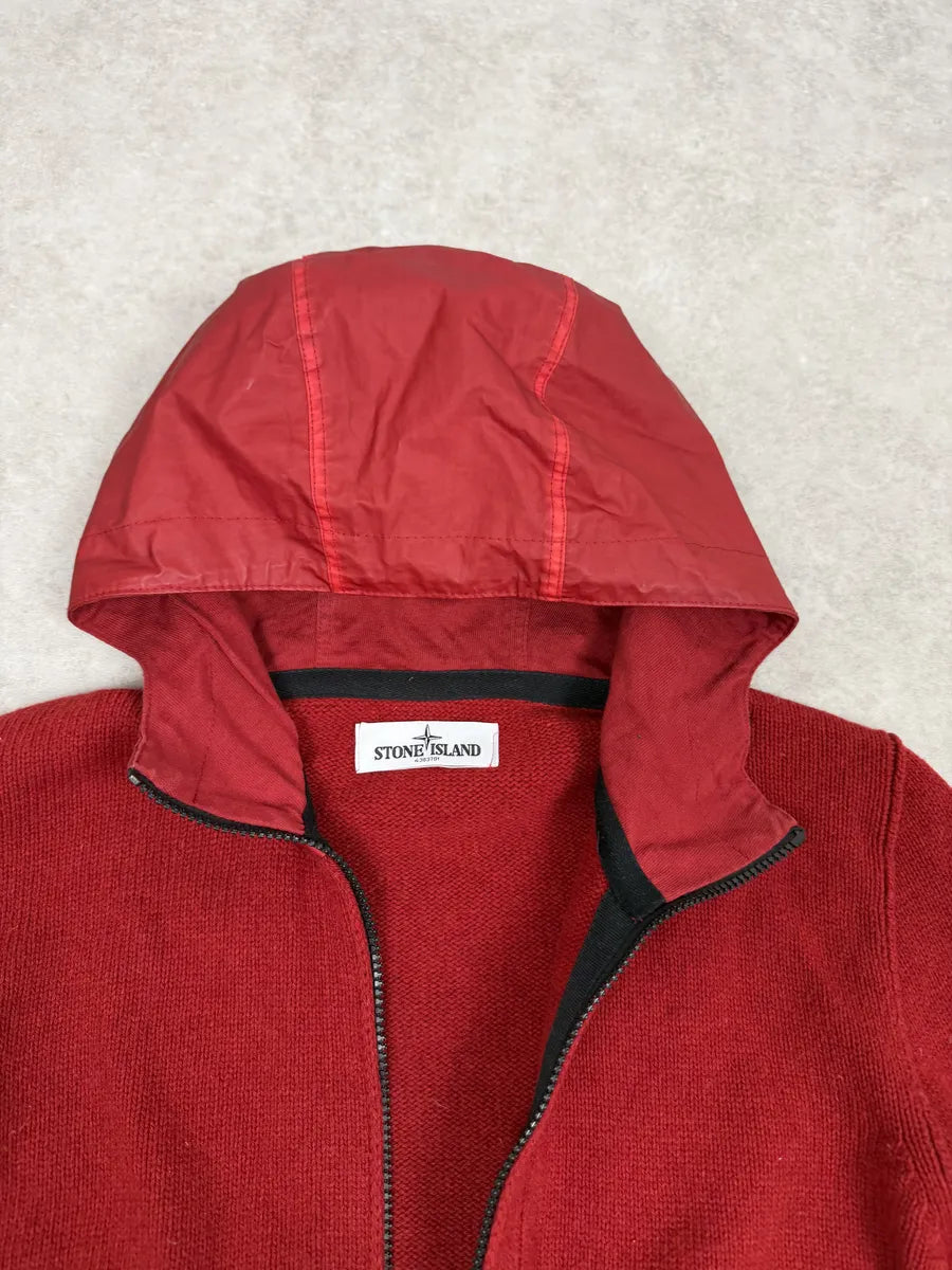 AW2013 Stone Island Red Wool Tactical Hooded Zip-up Jacket UixzEpp 9