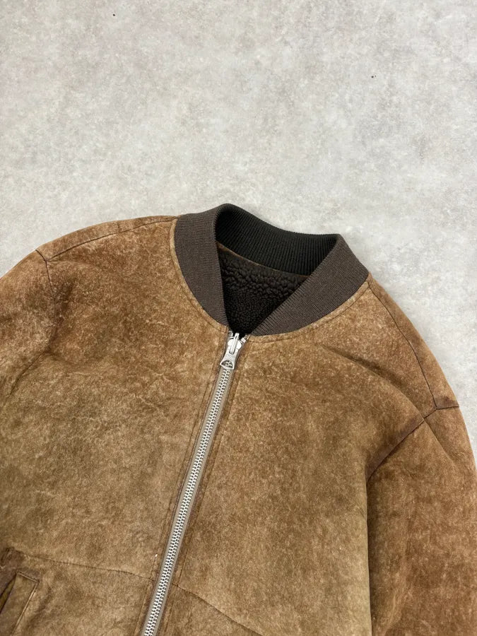 AW2014 Acne Studios Brown Shearling Leather Jacket buCWimk 3
