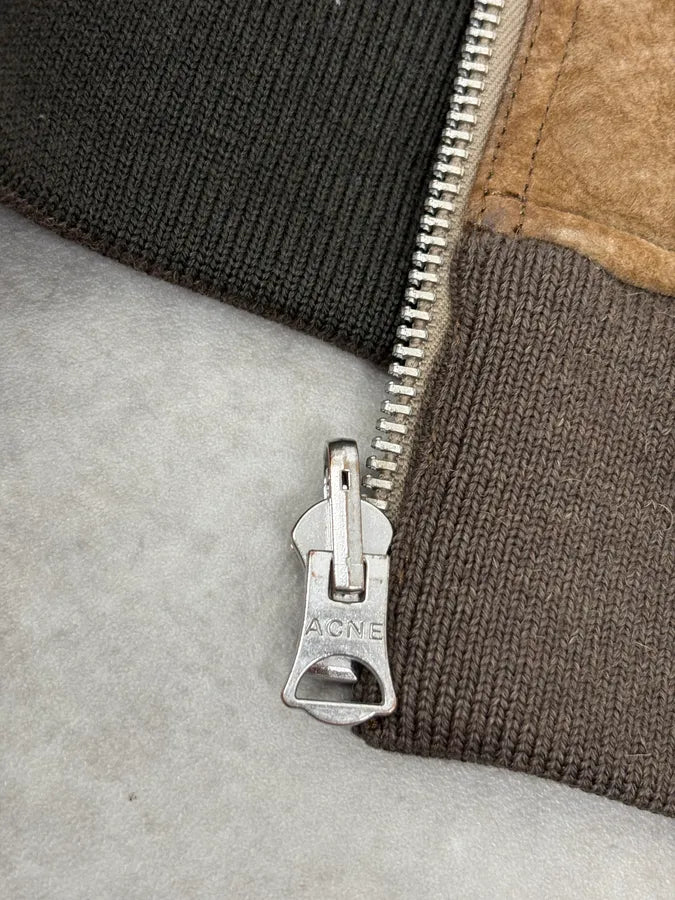 AW2014 Acne Studios Brown Shearling Leather Jacket buCWimk 7