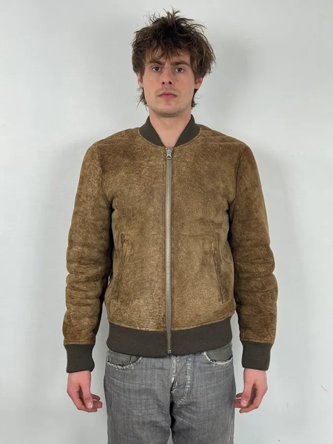 AW2014 Acne Studios Brown Shearling Leather Jacket buCWimk 1
