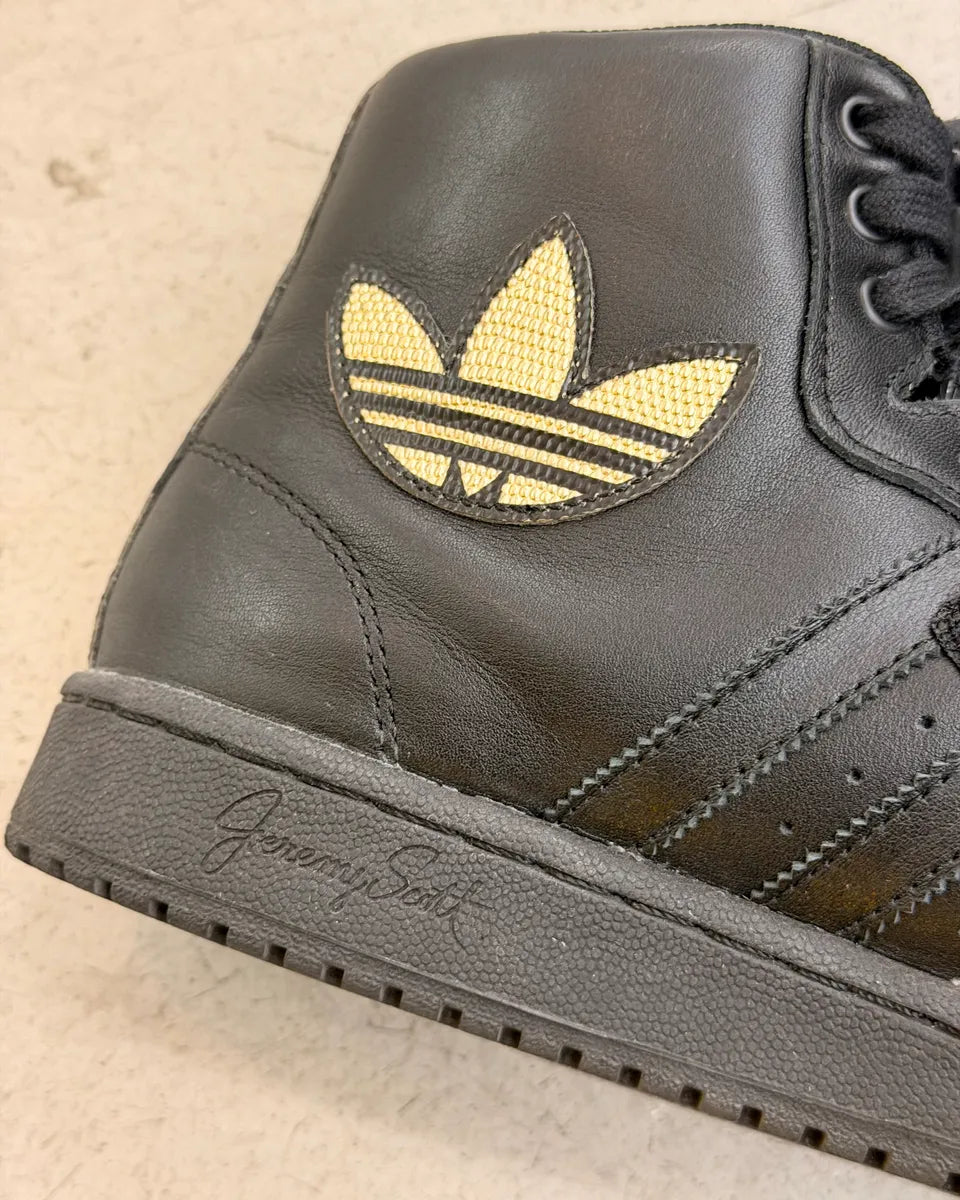 AW2014 Adidas Jeremy Scott Black Gold Leather JS Letters High Sneakers ByGvEhN 8