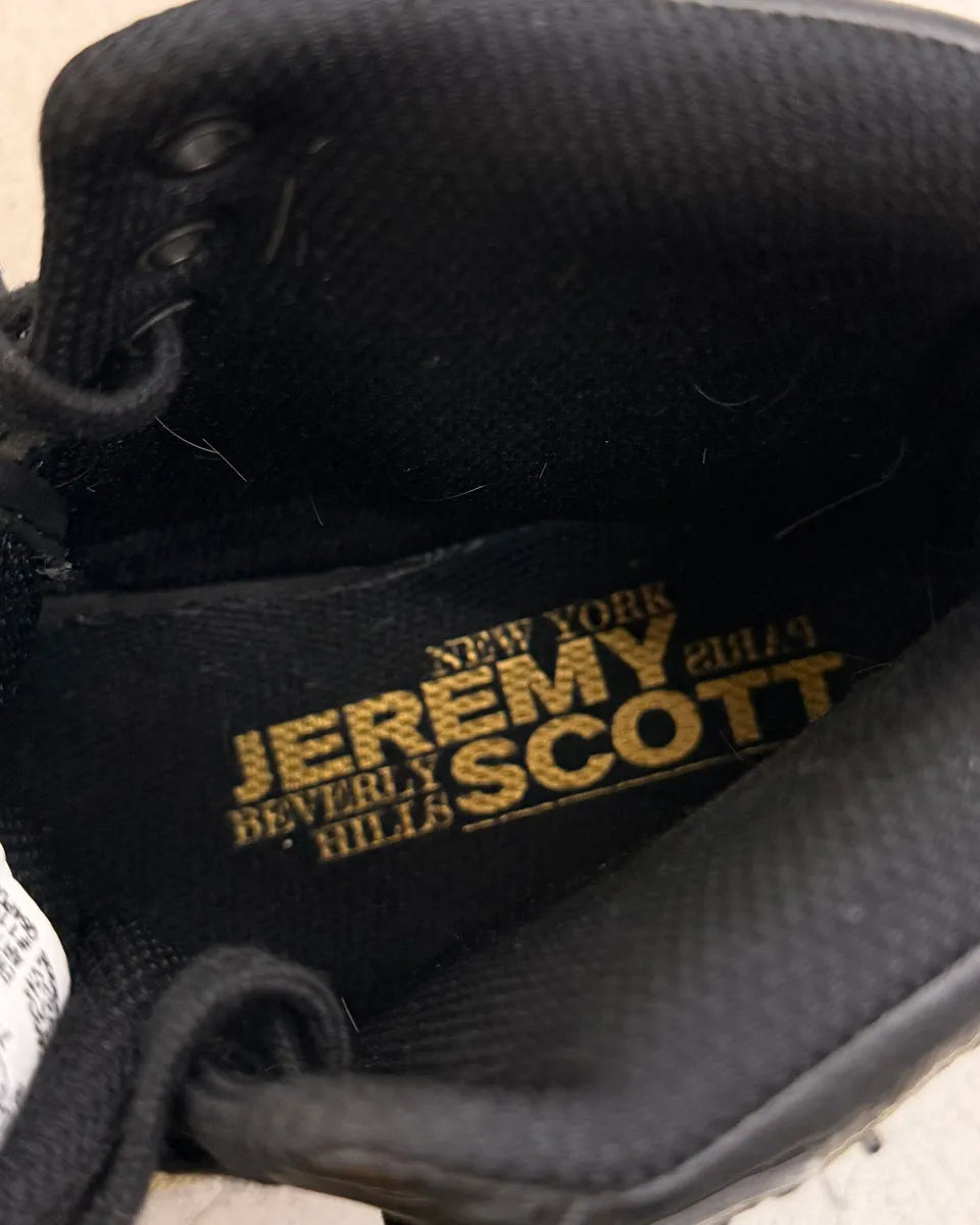 AW2014 Adidas Jeremy Scott Black Gold Leather JS Letters High Sneakers ByGvEhN 9