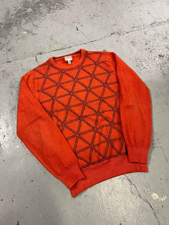 AW2014 Armani Collezioni Orange Abstract Sweater TxBdhGl 3