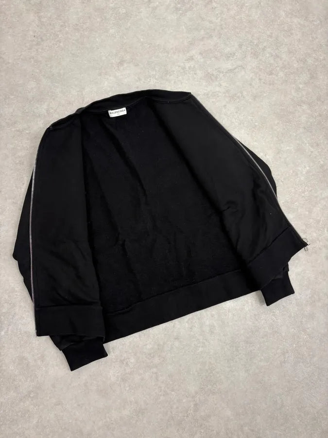 AW2014 Balenciaga Grey & Black Zip-up Sweater BjjUSdm 7