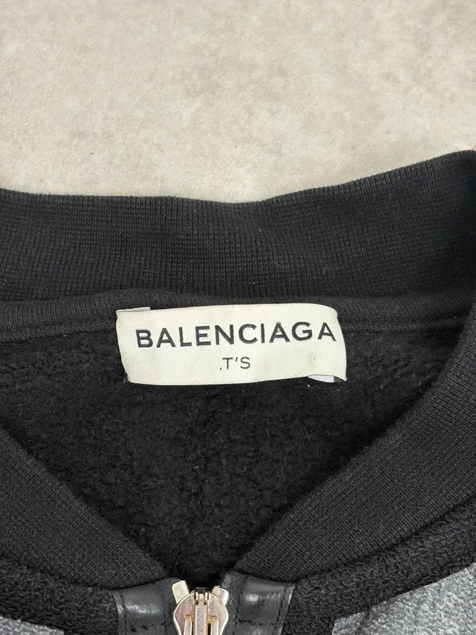 AW2014 Balenciaga Grey & Black Zip-up Sweater BjjUSdm 8
