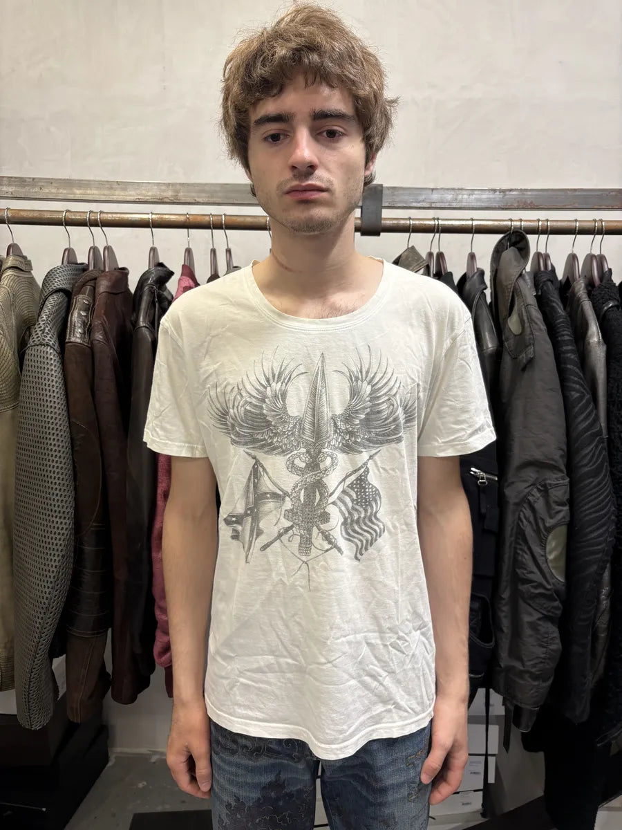 AW2014 Balmain Flags Wings White T-Shirt PNPdLqx 2