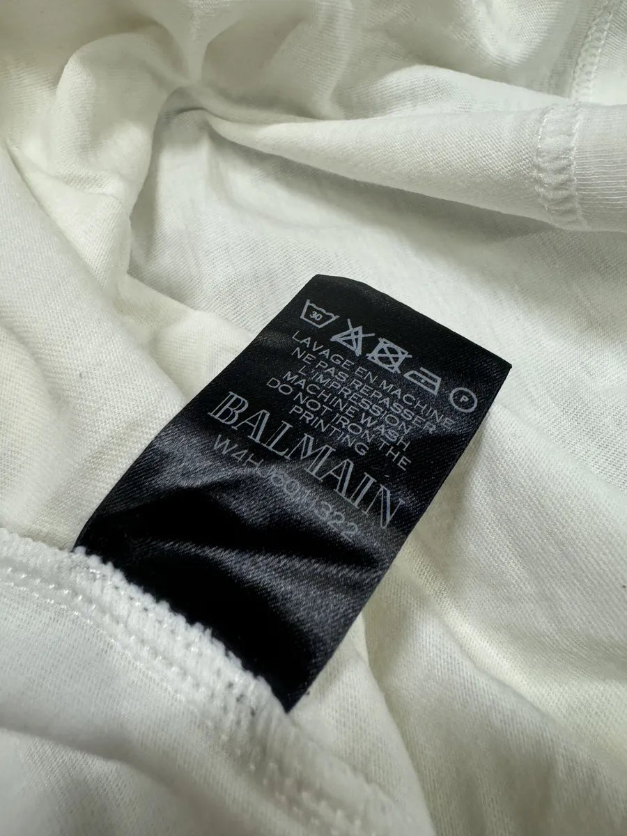 AW2014 Balmain Flags Wings White T-Shirt PNPdLqx 6