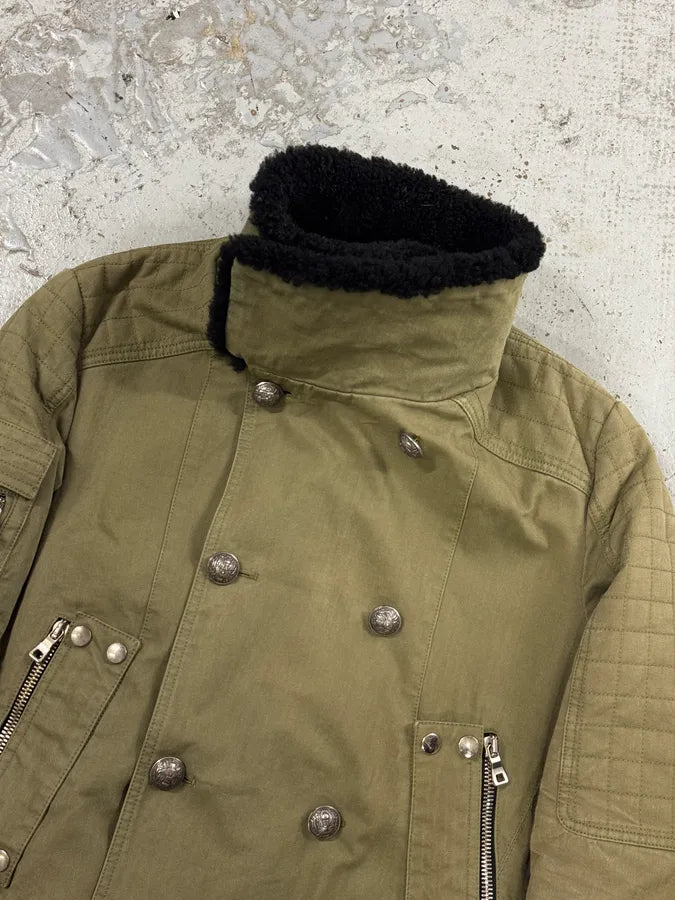 AW2014 Balmain Military Green Officer Jacket coTealE 10