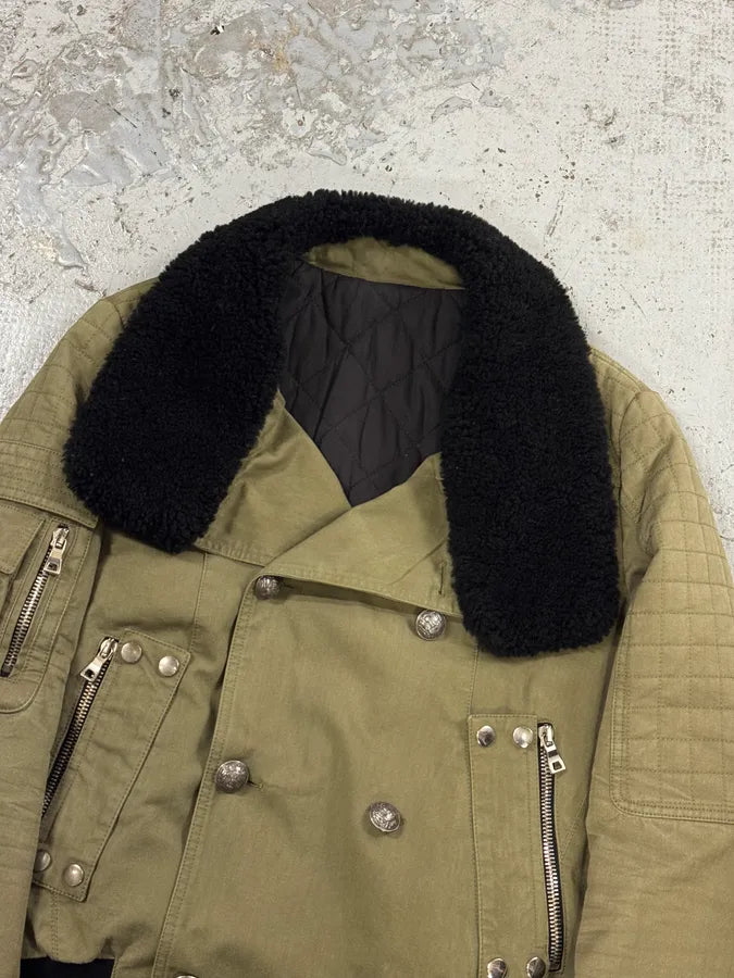 AW2014 Balmain Military Green Officer Jacket coTealE 9
