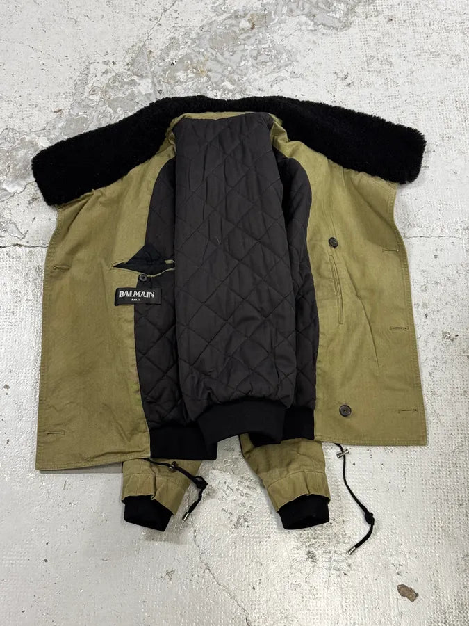 AW2014 Balmain Military Green Officer Jacket coTealE 7