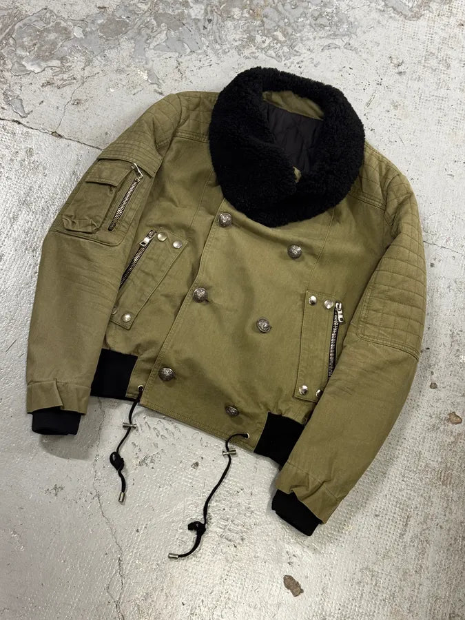 AW2014 Balmain Military Green Officer Jacket coTealE 5