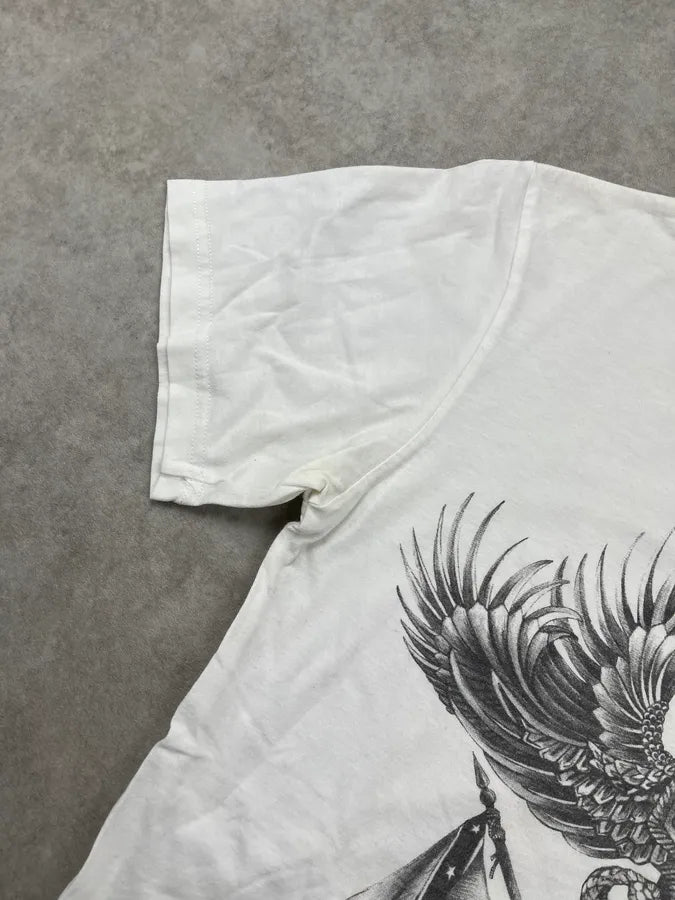 AW2014 Balmain Sword Flag White T-Shirt oxzGtYv 4