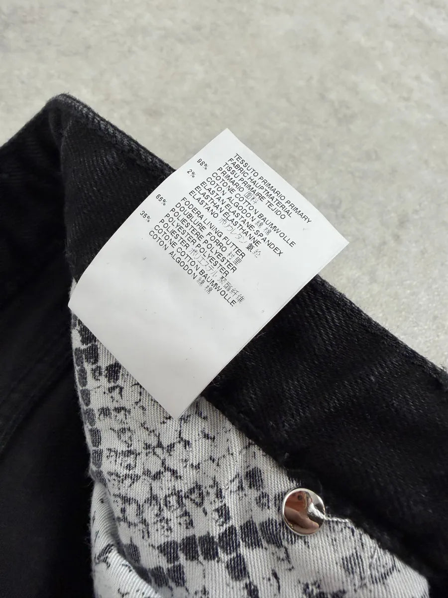 AW2014 Cavalli Black Crocodile Print Slim Pants kRNKYiU 10