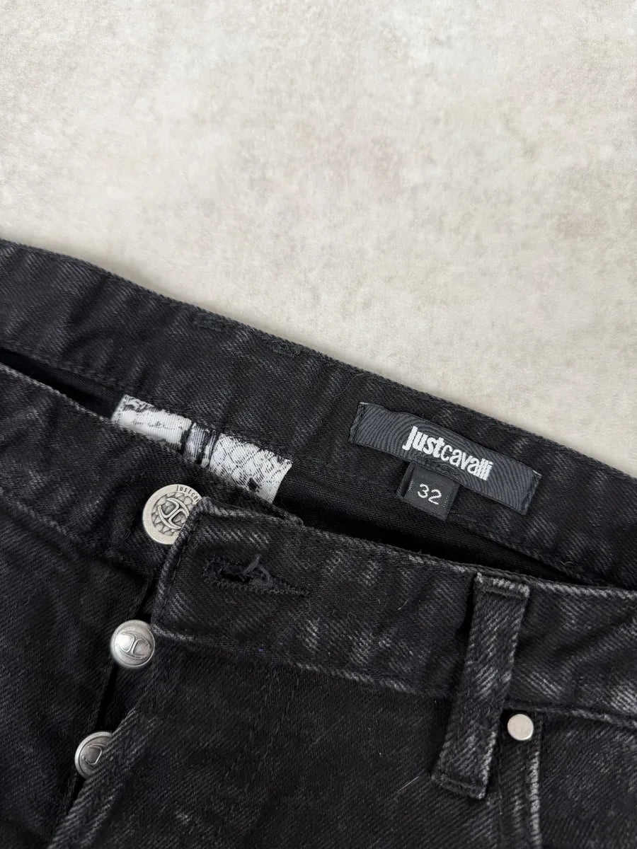 AW2014 Cavalli Black Crocodile Print Slim Pants kRNKYiU 11