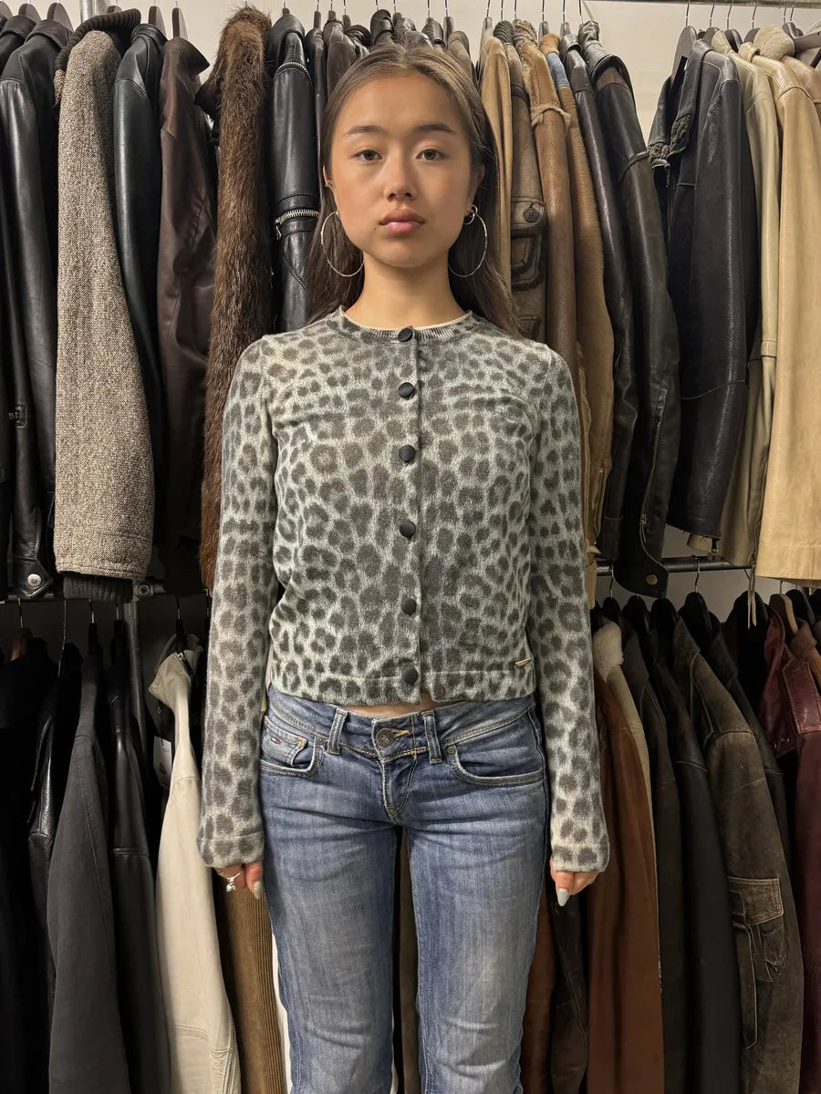 AW2014 Cavalli Green Leopard Cardigan pXUrNsi 2