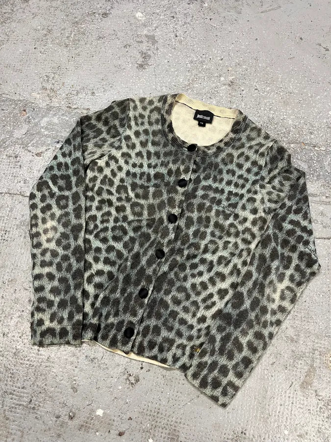 AW2014 Cavalli Green Leopard Cardigan pXUrNsi 4