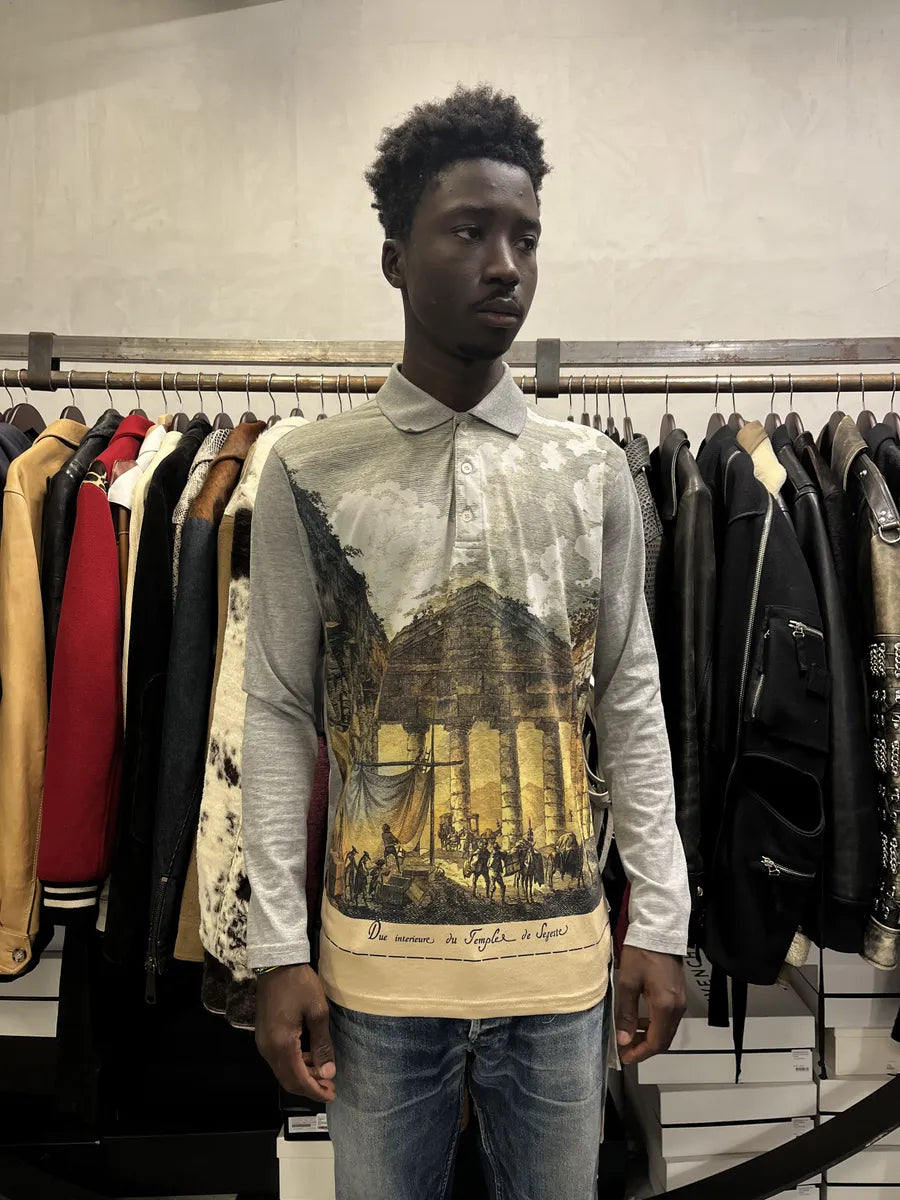 AW2014 Dolce & Gabbana Grey Templo Polo Shirt vKQgnxr 1