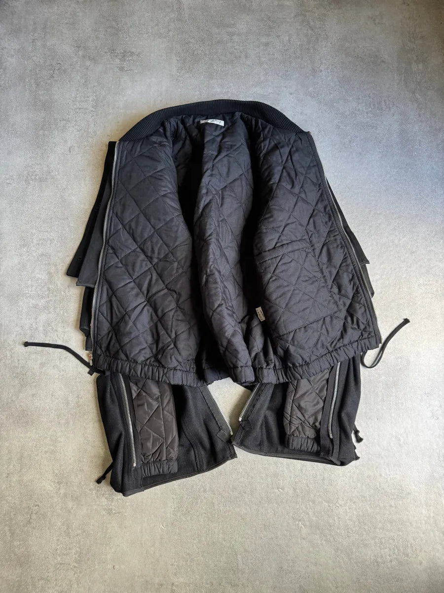 AW2014 Dries Van Noten Black Wool Zips Bomber Jacket eewQjgC 6