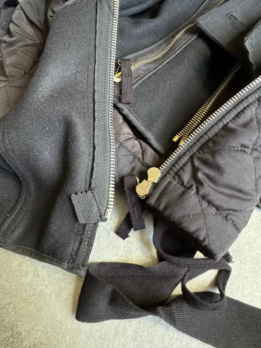 AW2014 Dries Van Noten Black Wool Zips Bomber Jacket eewQjgC 8