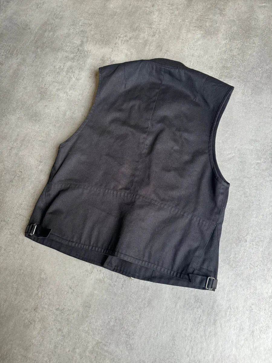 AW2014 Dries Van Noten Suede Hybride Asymmetrical Navy Vest yAVolfW 2