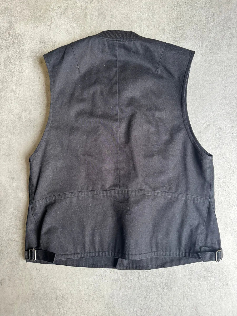 AW2014 Dries Van Noten Suede Hybride Asymmetrical Navy Vest yAVolfW 4