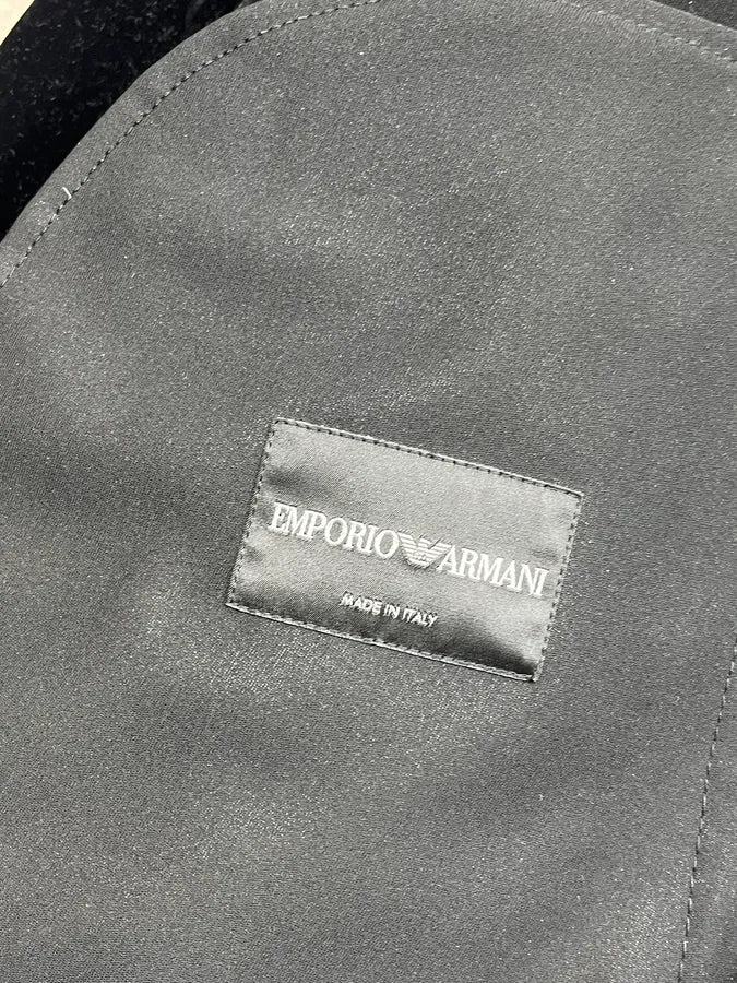 SS2014 Emporio Armani Black Reflective Matrix Asymmetrical Leather Jacket PbPJvgB 10