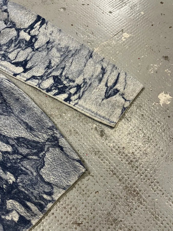 AW2014 Emporio Armani Blue Marble Avant-Garde Abstract Sweater STwJwCC 6