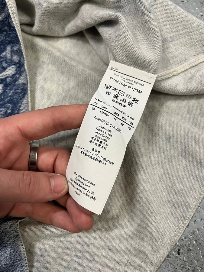 AW2014 Emporio Armani Blue Marble Avant-Garde Abstract Sweater STwJwCC 9