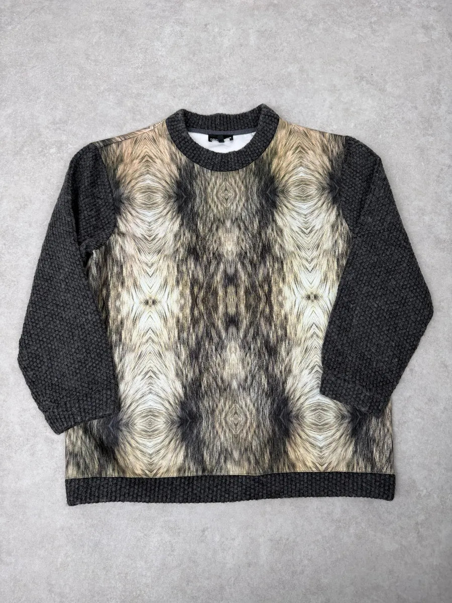 AW2014 Emporio Armani Faux Fur Trompe L’oeil Sweater LFhZvAF 0
