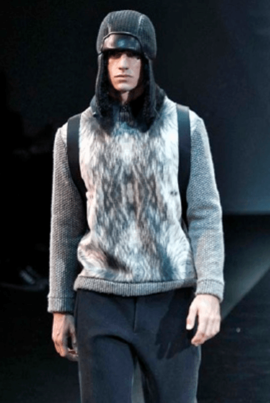 AW2014 Emporio Armani Faux Fur Trompe L’oeil Sweater LFhZvAF 0