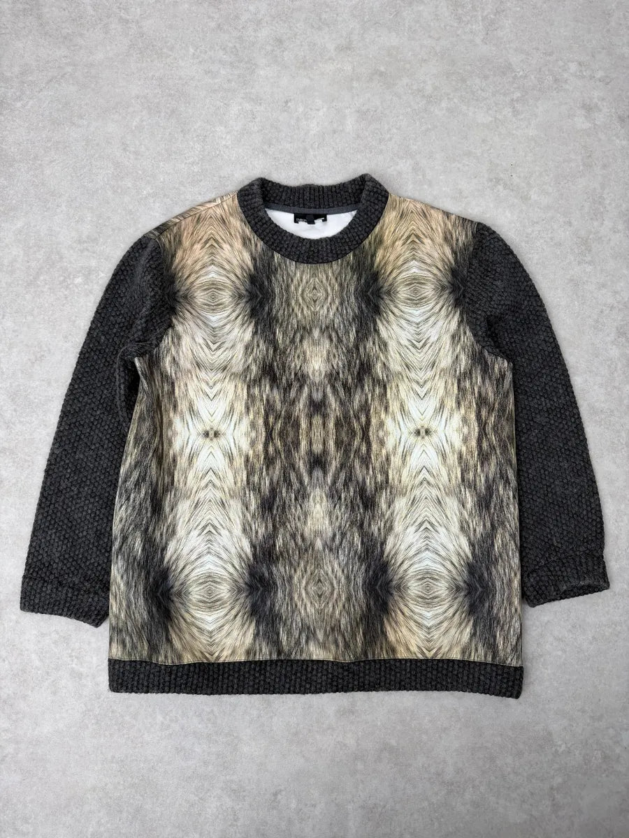 AW2014 Emporio Armani Faux Fur Trompe L’oeil Sweater LFhZvAF 3