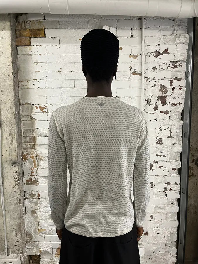 AW2014 Emporio Armani Grey Abstract Wave Sweater MsVGrGY 1