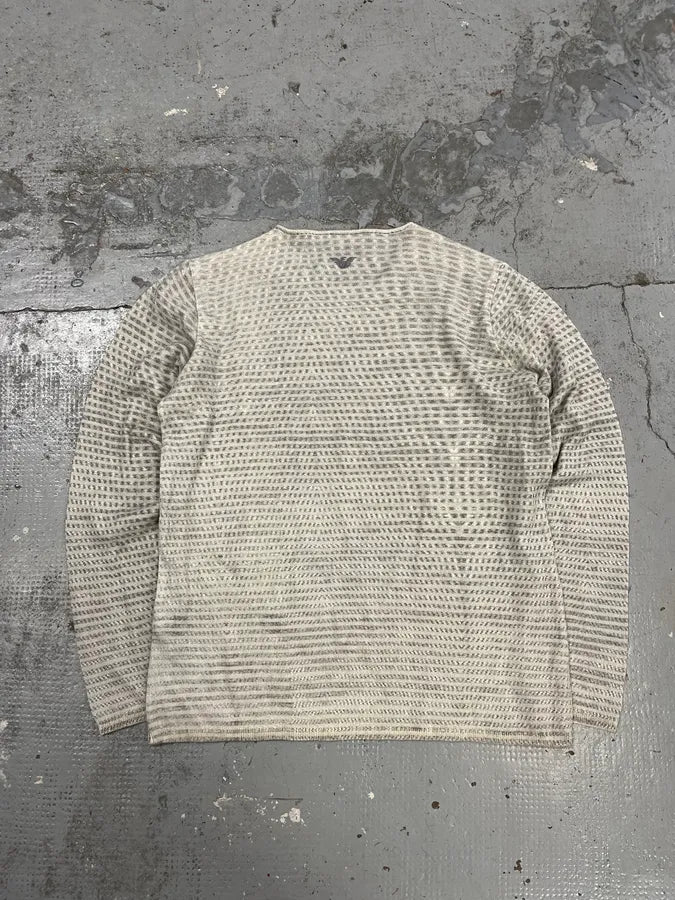 AW2014 Emporio Armani Grey Abstract Wave Sweater MsVGrGY 6