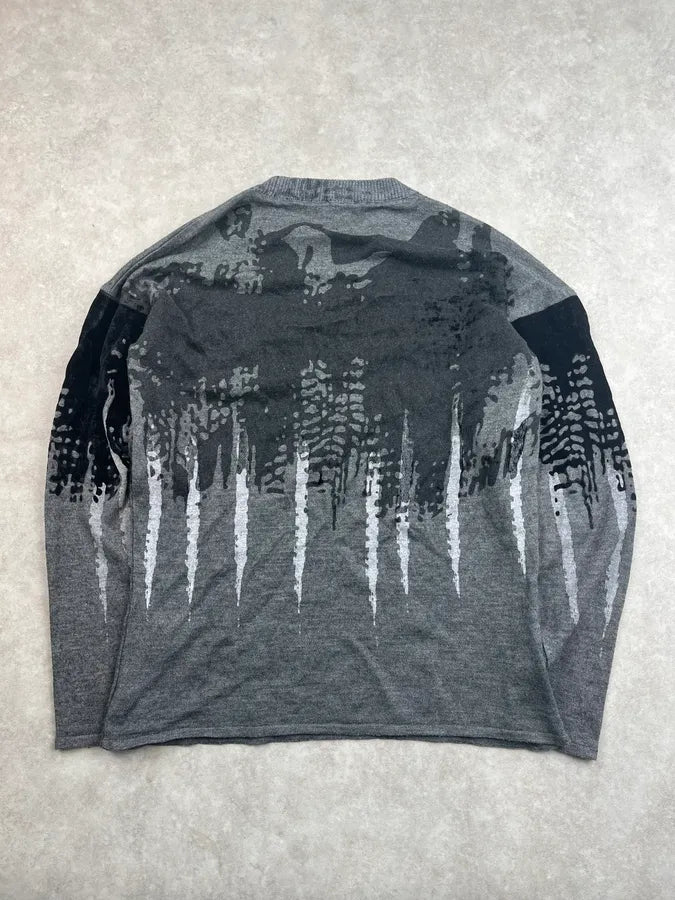 AW2014 Emporio Armani Grey & Black Abstract Sweater kPZKRte 6