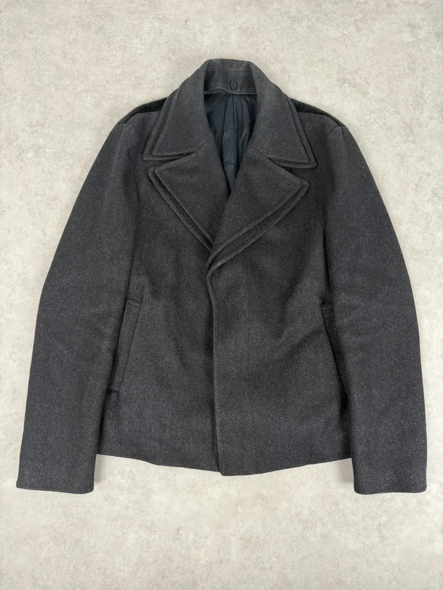 AW2014 Emporio Armani Layered Wool Faux Fur Blazer Jacket yDckLXg 0