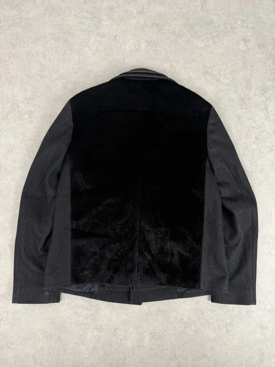 AW2014 Emporio Armani Layered Wool Faux Fur Blazer Jacket yDckLXg 1
