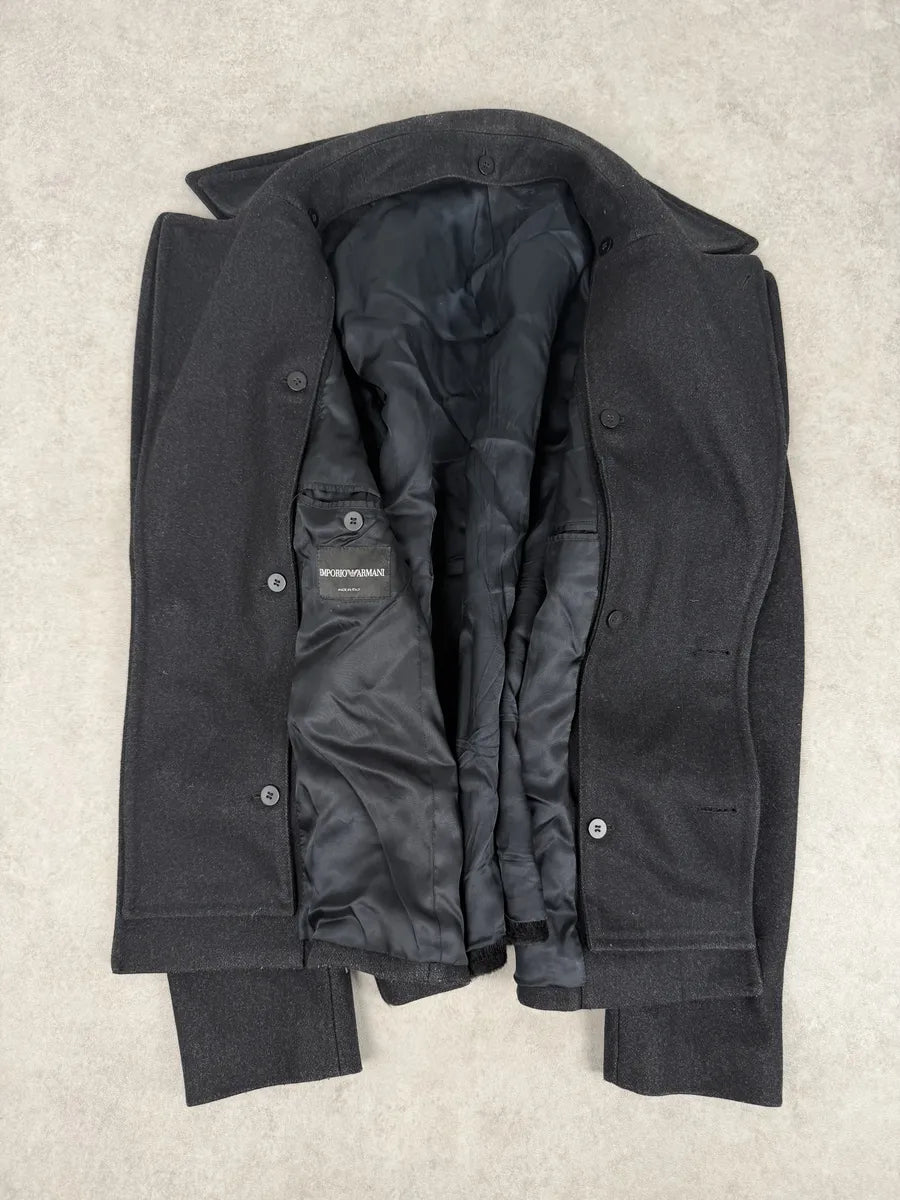 AW2014 Emporio Armani Layered Wool Faux Fur Blazer Jacket yDckLXg 12