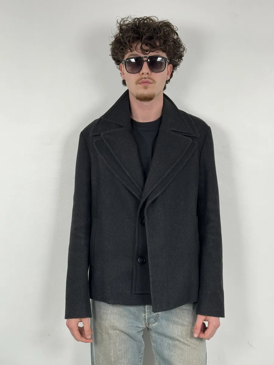 AW2014 Emporio Armani Layered Wool Faux Fur Blazer Jacket yDckLXg 2