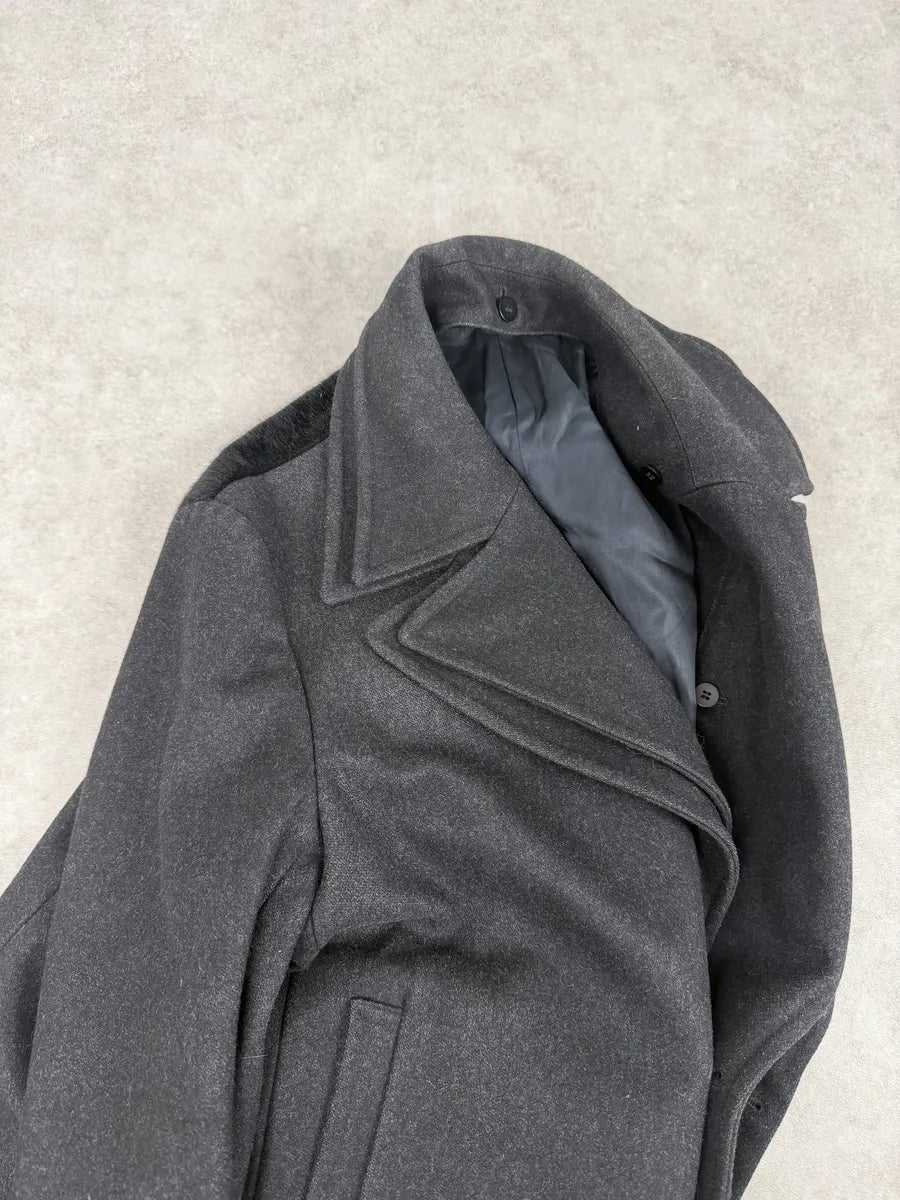 AW2014 Emporio Armani Layered Wool Faux Fur Blazer Jacket yDckLXg 4