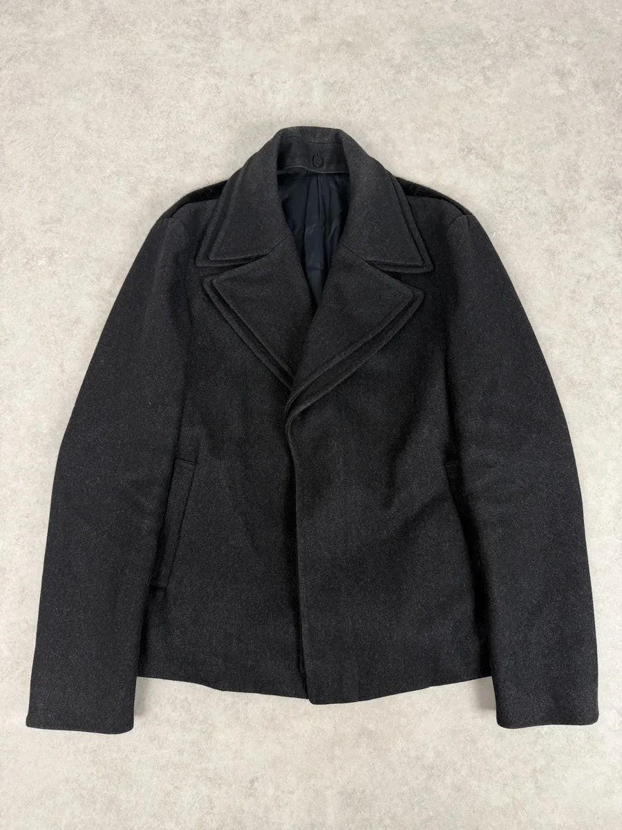 AW2014 Emporio Armani Layered Wool Faux Fur Blazer Jacket yDckLXg 7