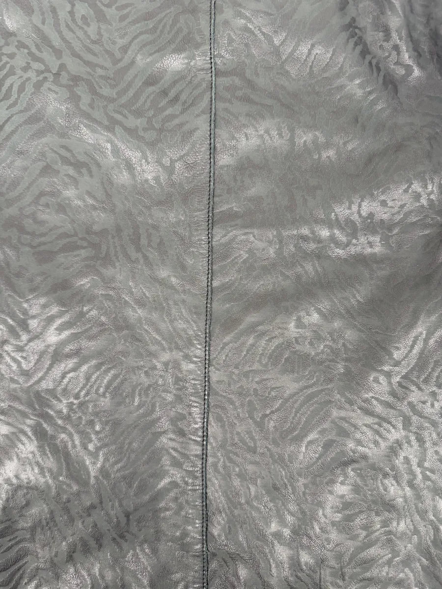 AW2014 Emporio Armani Relief Zebra Asymmetrical Biker Black Leather Jacket NZFwKwU 7